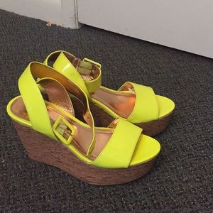 Neon yellow wedges